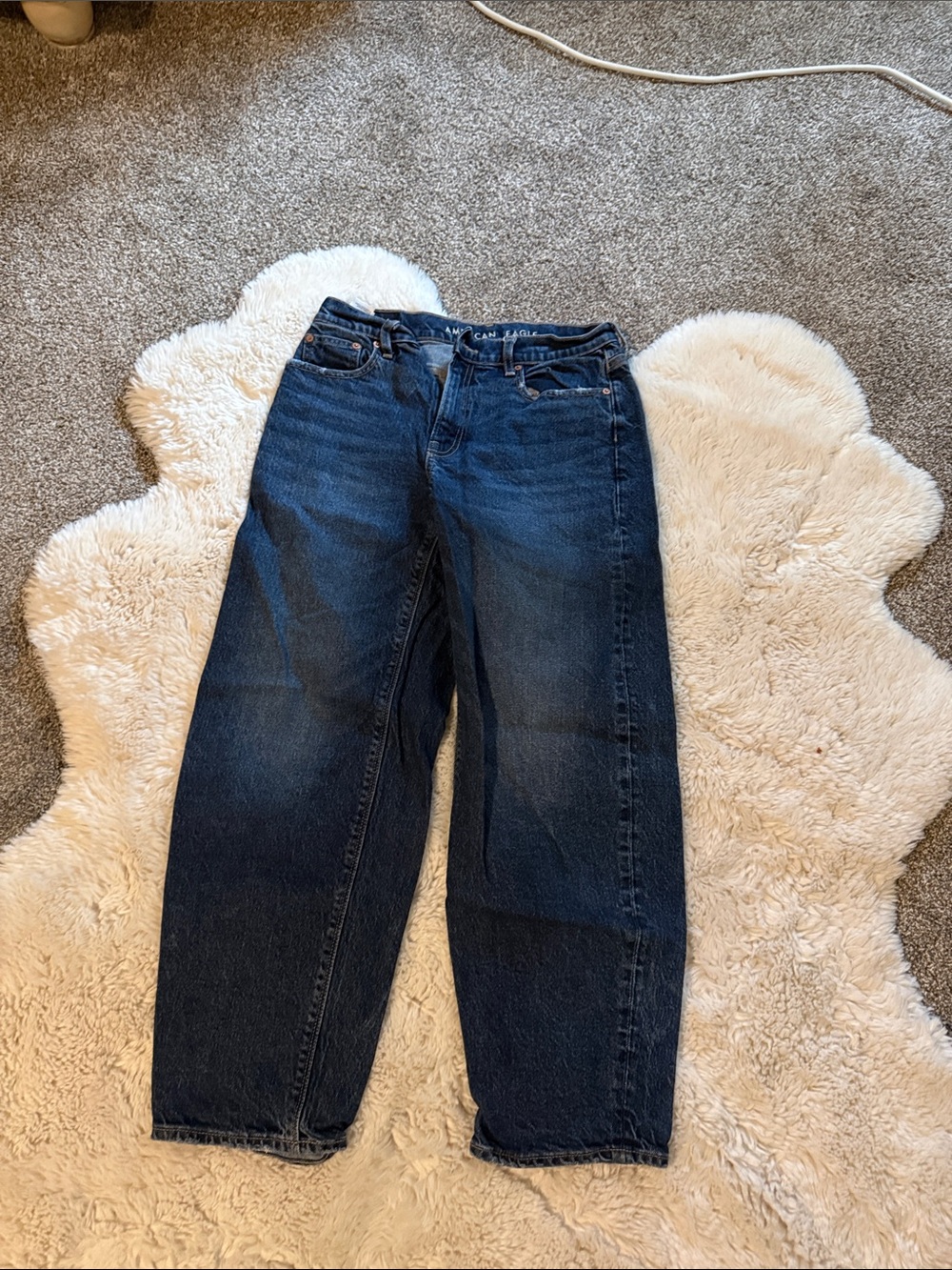 American Eagle Outfitters Dark Blue Barrel Jeans